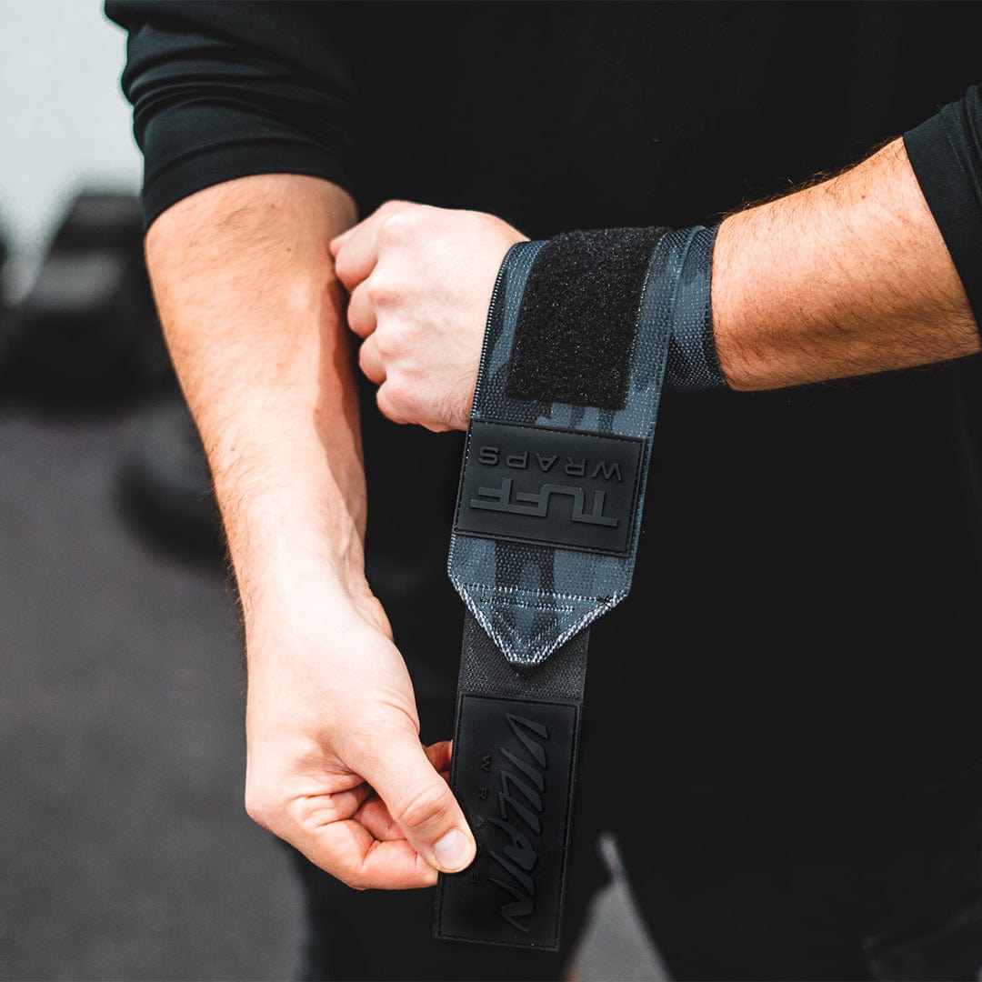 Black Camo V2 Villain Sidekick Wrist Wraps 16" TuffWraps.com