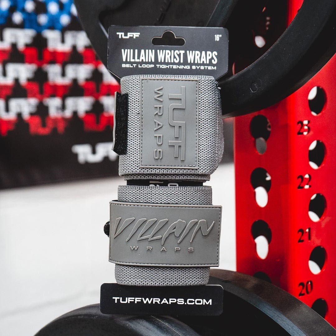 Solid Gray Villain Sidekick Wrist Wraps 16" TuffWraps.com