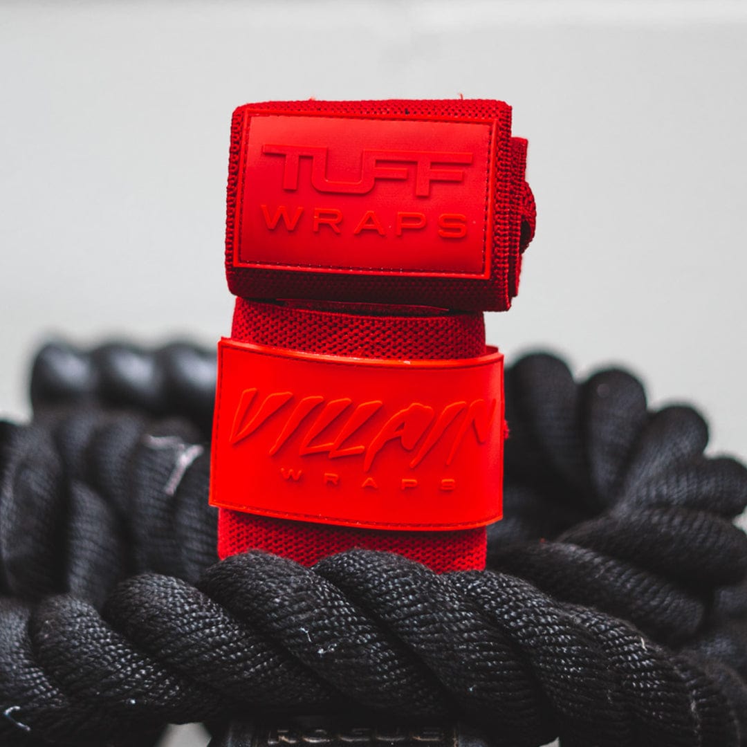 Solid Red Villain Sidekick Wrist Wraps 16" TuffWraps.com