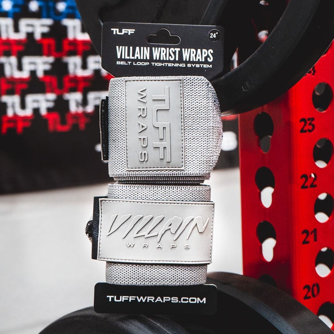 Solid Gray Villain Wrist Wraps 24" TuffWraps.com
